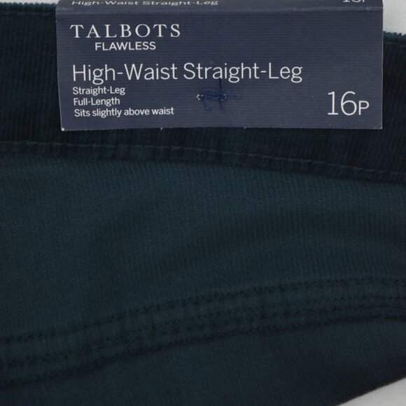Talbots Corduroy Jeans Womens 16P Flawless High Waist Straight Leg Slimming Blue - Picture 7 of 10